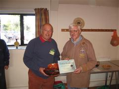 The monthly Highly commended Dave Matson received his certificate from Dave Reeks